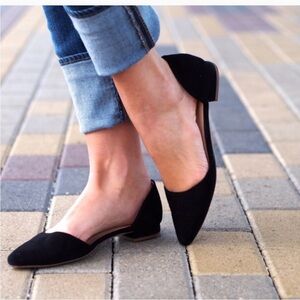 J. Crew Zoe Suede d'Orsay Flats Size 8 Black